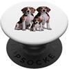 Beagle Puppy Lover PS Disegno artistico della famiglia dei cuccioli di Beagle. PopSockets PopGrip Adesivo
