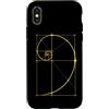 Fibonacci Golden Ratio Geometry Mathemat Custodia per iPhone X/XS Matematica Matematica Geometria Spirale Dorata Sequenza Fibonacci
