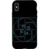 Fibonacci Golden Ratio Geometry Mathemat Custodia per iPhone X/XS Matematica della geometria a spirale del cerchio della sezione aurea di Fibonacci