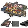 Piashow Tavolo puzzle inclinabile per 1000 pezzi, in feltro leggero con 6 cassetti di ordinamento, tavola puzzle portatile con supporto regolabile e copertura (sesamo)