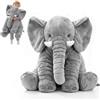 Fouvin Elefante di peluche 60cm, XXL Elefante morbido in peluche Grande animale di peluche, giocattolo di peluche per la decorazione della stanza, elefante di peluche da coccolare Regalo per amici
