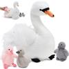 MorisMos Grande Cigno Teddy Giocattolo Morbido, Mamma Da 40 Cm Con 3 Bambino Coccolato All'Interno, Animale In Peluche In Peluche, Kawaii Regali Per Bambini Deco Festa Di Compleanno