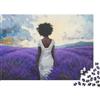 VNXTPQLKWMDJ Campo di Lavanda Donna che Cammina Puzzle 1000 Pezzi Puzzle per Adulti Relax Decorazione Regalo 38x26cm/1000pcs