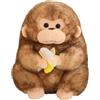 Generico Peluche Scimmia | 30 cm Pupazzo Morbido e di Peluche | Scimmietta con Banana Giocattolo | per la decorazione del soggiorno, del divano, della camera da, comodino, della libreria
