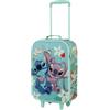 Disney Valigia Trolley Soft 3D, 17 x 33 x 52 cm, Capacità 26 L, Turchese Stitch