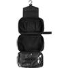 WANGCL Beauty case 'viaggio' da appendere, borsa pieghevole impermeabile per lavoro, vacanze e bagno, 'borsa' per trucchi e doccia (nero), Nero