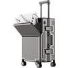 MSWgjYRQ Bagagli da viaggio Valigie Apertura anteriore Valigia Materiale PC Telaio in alluminio Blocco Porta Tazza Porta di ricarica Bagagli da viaggio Rolling Bagagli 20 Carry-on Boarding, M