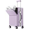 MSWgjYRQ Bagagli da viaggio Valigie Apertura anteriore Valigia Materiale PC Telaio in alluminio Blocco Porta Tazza Porta di ricarica Bagagli da viaggio Rolling Bagagli 20 Carry-on Boarding, H