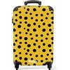 NoBoringSuitcases.com® Cartucce, Valigia rigida con rotelle, trolley, bagaglio a mano, 4 ruote, lucchetto TSA (punti neri su sfondo giallo, 55x40x20 cm)
