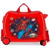 CARTOON Trolley Cavalcabile SpiderMan Marvel per Bambini 50 cm Valigia Rigida ABS Bagaglio a Mano 4 Ruote Multidirezionali Chiusura a Combinazione e Tracolla 34 Litri Cavalcabile Bambini 3-7 Anni 50x38x20 cm