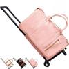 Generic Borsa portabiti da viaggio - Grande borsone convertibile con ruote, borsa porta abiti, ideale per viaggi nel fine settimana, rosa, Roller