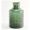 THE GLASS COMPANY Bottiglia media in vetro riciclato con motivo a punti in rilievo, piccola caraffa artigianale in vetro stile mediterraneo, per decorazione come vaso o vaso (Verde Oliva)