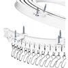 QWORK® 5 Metri Binario Tenda Flessibile con Pulegge Silenziose - Montaggio a Soffitto - per Divisore per Dividere Stanza, Bagno con Doccia, Balcone, Hotel