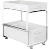 HUOLE Organizer Sottolavello Portaoggetti con Cestelli Scorrevoli Estraibili, Per l'interno di Pensili,Armadi,Scaffali,Piani lavoro,Scrivanie.Per Casa,Ufficio,Bagno,Cucina-40 * 25,5 * 39,5 cm-bianco