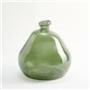 THE GLASS COMPANY Vaso basso in vetro riciclato e design liscio irregolare - Vaso di vetro artigianale stile mediterraneo Decorazione della casa (Verde Oliva)