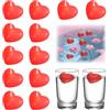 Meenewching 12 Pezzi Candele Galleggianti a Forma di Cuore, Impermeabili, Grandi, Candele Galleggianti 50x45x28mm, Durata Circa 3 Ore, per Matrimonio, Piscina, San Valentino, Natale, Decorazione (Rosso)