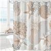 GCIREC Tenda Doccia, 120x200cm, Marrone Estate Nautica Spiaggia Costiera Stella del Mare Conchiglia Corallo Grigio Impermeabile Tessuto Macchina Lavabile Tenda da Bagno con Ganci