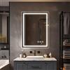 Simusi 60x80cm Specchio Bagno con Luce LED， Specchio da Parete Antideflagrante con Luminosità Regolabile，3 Colori Luce， IP44 impermeabile, vetro temperato, Orizzontale/Verticale