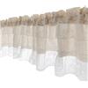 A.Monamour Tenda Corta per Finestra Piccola Tessuto Semitrasparente In Cotone Beige Pizzo Floreale Bianco Tendina Cucina Bistrot Caffè Mezza Tenda Mantovana Tenda a Vetro Tenda a Pannello Tenda Porta