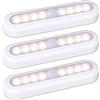 STAR-SPANGLED 18cm Luce Sensore Movimento Interno Batteria, Luce Notturna LED per Scale, Armadio, Sottopensile, Cucina, Corridoio [Bianca Calda, 3 Pezzi]
