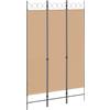 vidaXL Paravento a 3 pannelli Beige 120 x 200 cm Tessuto, Salotto, divisore moderno, schermo pieghevole, partizione in poliestere, separatore privacy interno, decorazione