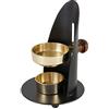 NKlaus bruciatore di incenso regolabile in altezza con manico in legno laccato oro nero per resine e incensi modalità operativa tea light 3320