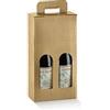 Generico Scatola Valigia PORTABOTTIGLIE VINO 2 Posti | 18x9x34cm | confezionare 2 bottiglie di vini pregiati maniglia per trasporto idea regalo vari colori (Seta Oro 1 pezzo)