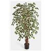 artplants.de Ficus Artificiale JARLAN con 720 Foglie e Tronco Intrecciato, Verde-Bianco, 150cm - Ficus Decorativo/Pianta di ficus