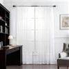 SUNLIMEI Tende Trasparenti per Soggiorno 155 x 40 cm con Manicotto Dell'Asta Moderne Tende in Voile Eleganti Belle, Decorazioni per La Casa per Soggiorno Camera Cameretta, Bianco