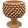 sicilia bedda - Mezza Pigna Siciliana in Terracotta - Vaso Decorativo Fatto a Mano - Ceramica di Caltagirone Non Smaltata (Diametro 20 Centimetri)