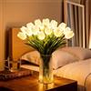Generico Radiant Romantic Tulip Light,Twinkling Tulips Tree, 15 PCS Twinkling Led Tulips that Never Fade, Flower Shaped Ambient Night Lamp,Gentle Lighting, for Bedroom Bedside Decor and Gift(Yellow) (white)