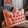 Generic Cuscino per Testiera, Morbido Cuscino per Schienale A Forma di Corona in Stile Principessa per Sedersi A Letto, Cuscino Lungo per Letto, Cuscino per Lettura,5,90 * 50cm