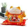 Shurzzesj Maneki Neko Feng Shui Fortune Lucky Cat, gatto portafortuna portafortuna da 11,4 cm, simpatico gatto della fortuna, in ceramica, decorazione creativa per la casa, ornamenti per la fortuna,