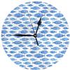 Kashinn Orologio da parete moderno rotondo silenzioso unico con stampa con pittura di pesce orologio analogico senza ticchettio per la decorazione di casa e ufficio