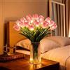 Generico Radiant Romantic Tulip Light,Twinkling Tulips Tree, 15 PCS Twinkling Led Tulips that Never Fade, Flower Shaped Ambient Night Lamp,Gentle Lighting, for Bedroom Bedside Decor and Gift(Yellow) (pink)