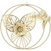 Buachois Decorazione da Parete,Sculture da Parete,3D Decorazioni da Parete in Metallo a Forma di Farfalla Fiore,Arredamento Moderno Minimalista Arte da Parete Appesa in Metallo