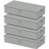 GUOHNHE Contenitori Sottoletto con Coperchio, Scatole per Armadio Contenitori Sotto Letto per Coperte, con 4 Maniglia Rinforzata, Grigio, 80 x 40 x 15 cm, XSNY20GL-4
