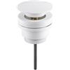 Aqua Uno AQUAUNO - Valvola Klick-Klack per lavabo senza troppopieno - Tappo per lavandino in ottone - Valvola di scarico pop-up per lavandini standard in bagno - Universale e facile da montare - Bianco