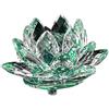 LATRAT Accessori per la casa Lotus in vetro di cristallo, portacandele in cristallo a forma di fiore di loto, decorazioni per la casa a risparmio energetico impermeabili a forma unica, Verde