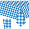 COSORO 2 Pezzi Tovaglia Plastica Rettangolare,137 * 274cm Tovaglia Antimacchia Impermeabile Blu Bianco Quadri Grande,Tovaglie per Festa Decorazione Desktop per Festa di Compleanno Matrimonio Natale