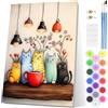 EOBROMD Dipingere con i Numeri Adulti con Telaio, Gatto Paint by Numbers, Animali Astratti Kit di Pittura Acrilica Fai-da-Te per Adulti con Pennelli Pittura a Pigmento Acrilico 20x30cm