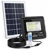 Generico Vazy24 Faretto LED 100W Solare, Lampada LED Esterno Energia Solare 7500K, Proiettore Solare Professionale con Telecomando e Timer, Luce di Sicurezza Impermeabile per Parete e Esterni