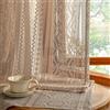 MYSKY HOME Tende in pizzo con motivo floreale intrecciato, tende per soggiorno, boho, trasparenti, in stile rustico, con tasca per bastone, set da 2 pezzi, colore marrone, altezza 225 x larghezza 140