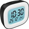 HOMVILLA Sveglia da Comodino a Pile con Visualizzazione della Temperatura, Funzione Snooze e Retroilluminazione per Viaggi, Camera da Letto (2 Batterie AAA Incluse) Nero