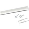Deco-Raum Binario per tende su misura, in alluminio, rettangolare, piatto, per tende con chiavistello, bianco, 320 cm, rotondo