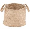 Rebecca Mobili Cesta Portabiancheria, Cesto Decorativo Portaoggetti, Beige, Juta, con Manici, Pieghevole, per Coperte Giocattoli Riviste - Misure: H 28 x Ø 35 cm - Art. HA2025