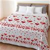 HomeLife Copriletto Singolo Cotone Primaverile/Estiva Made In Italy [170x280] | Coperta Cotone per Letto Singolo Leggera e Colorata | Copri Letto Traspirante Fantasia Cuori e Mongolfiere | Rosso