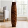 Leewadee Vaso da Terra Grande Alto 65 cm - Vaso Marrone Legno di Mango Fatto a Mano da Interno Erbe della Pampa