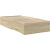 vidaXL Giroletto Cassetti Rovere Sonoma 75x190 cm Legno Multistrato