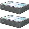 JynxtoyZeal Contenitori Sottoletto,2pcs Cassettiera Sotto Il Letto,Scatole Pieghevoli Portavestiti con Coperchio e Maniglia,per Organizzare Camere da Letto, Armadi, Vestiti, Trapunte